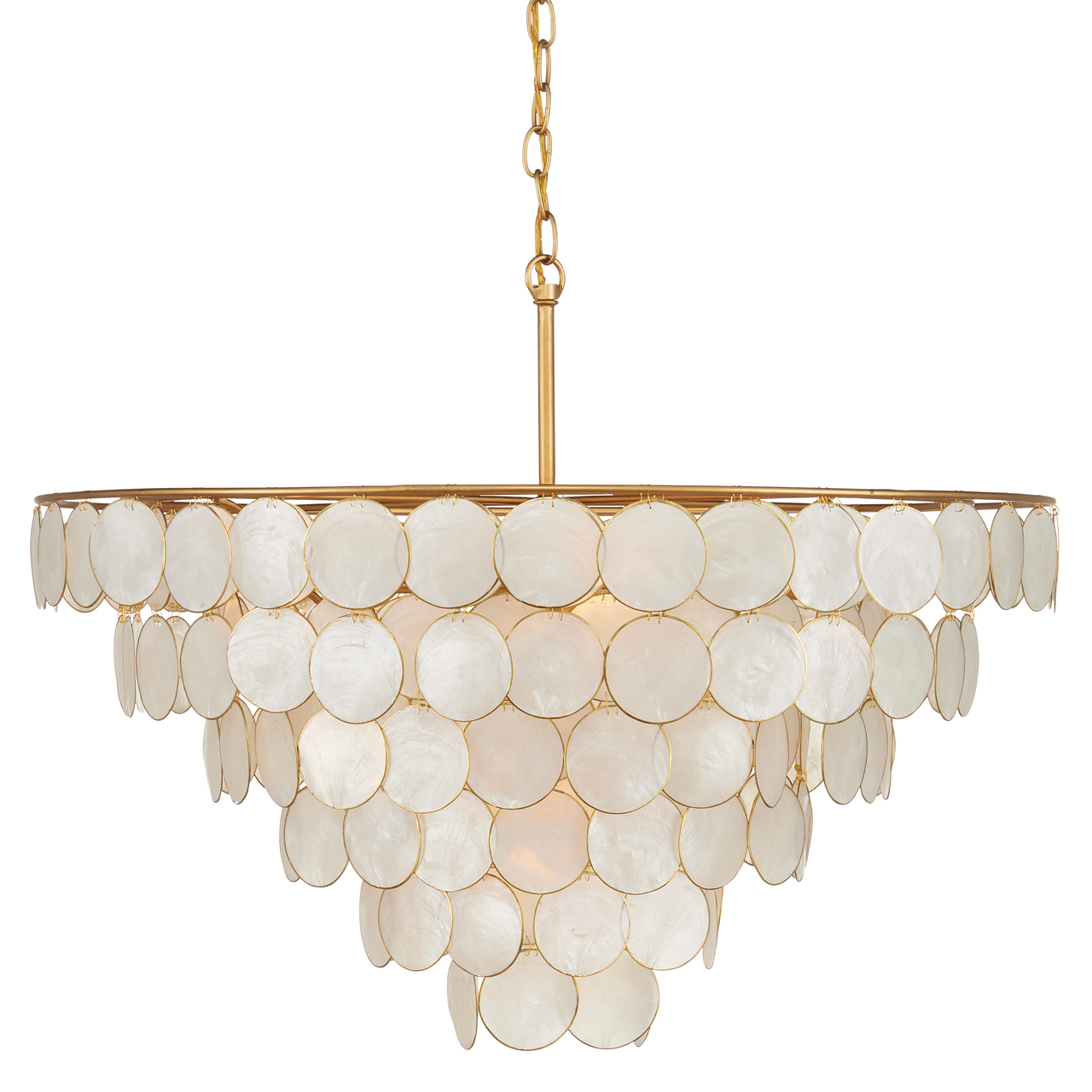 Currey & Co. Bon Vivant 30.25" Capiz Shell 5-Light Chandelier 9000-1098