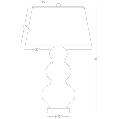 Robert Abbey  Smokey Taupe Triple Gourd Table Lamp in Smoky Taupe Glazed Ceramic with Lucite Base A359X