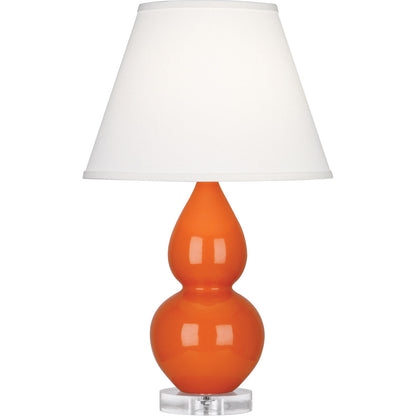 Robert Abbey  Pumpkin Small Double Gourd Accent Lamp in Pumpkin Glazed Ceramic with Lucite Base A695X