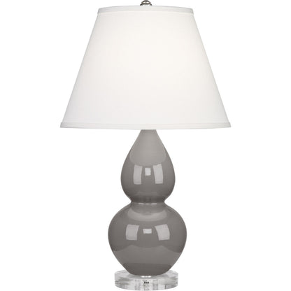 Robert Abbey  Smokey Taupe Small Double Gourd Accent Lamp in Smoky Taupe Glazed Ceramic with Lucite Base A770X