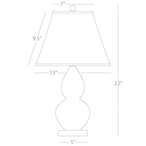 Robert Abbey  Smokey Taupe Small Double Gourd Accent Lamp in Smoky Taupe Glazed Ceramic with Lucite Base A770X