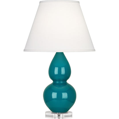 Robert Abbey  Peacock Small Double Gourd Accent Lamp in Peacock Glazed Ceramic with Lucite Base A773X