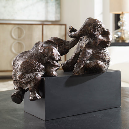 Uttermost Playful Pachyderms Bronze Figurines 19473