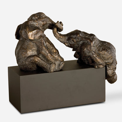 Uttermost Playful Pachyderms Bronze Figurines 19473