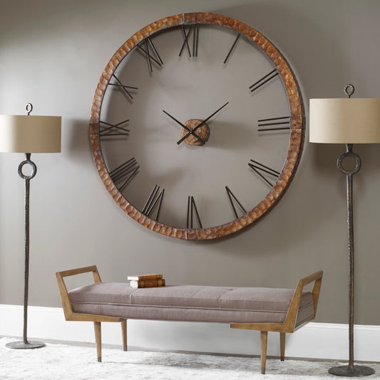 Uttermost Amarion 60" Copper Wall Clock 06655