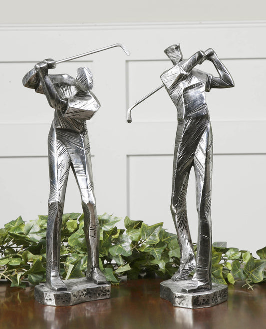 Uttermost Practice Shot Metallic Statues, Set/2 19675