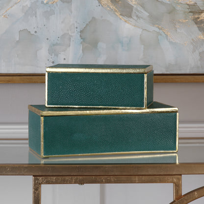 Uttermost Karis Emerald Green Boxes S/2 18723