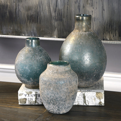 Uttermost Mercede Weathered Blue-Green Vases S/3 18844