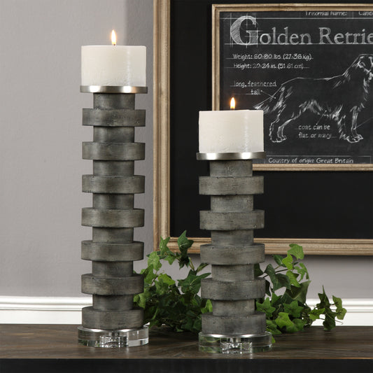 Uttermost Karun Concrete Candleholders S/2 18818