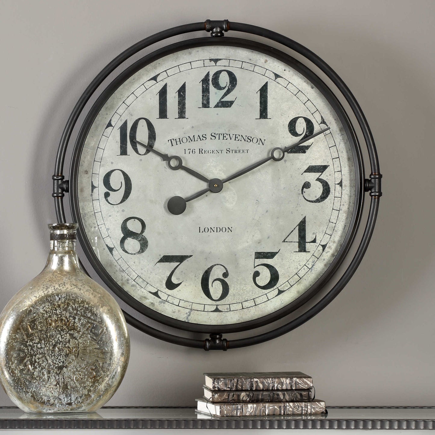 Uttermost Nakul Industrial Wall Clock  06449