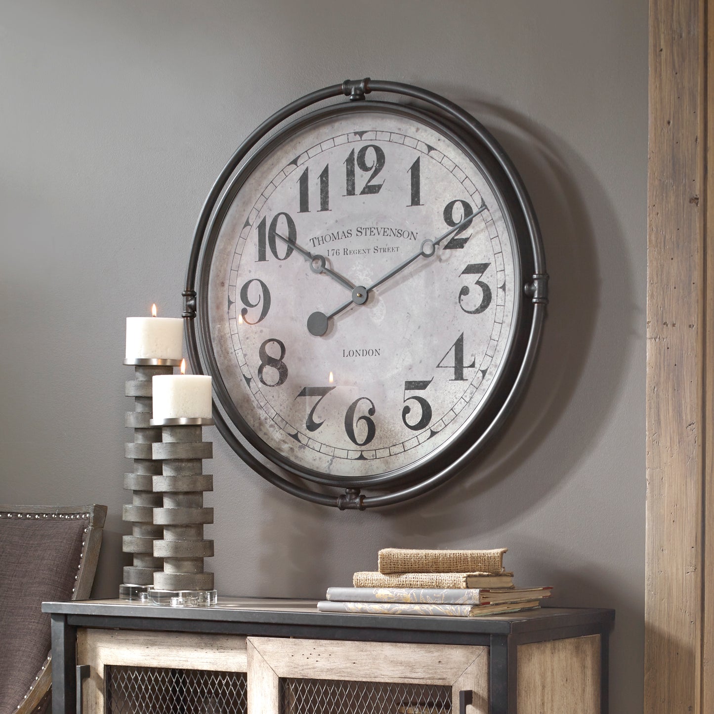 Uttermost Nakul Industrial Wall Clock  06449