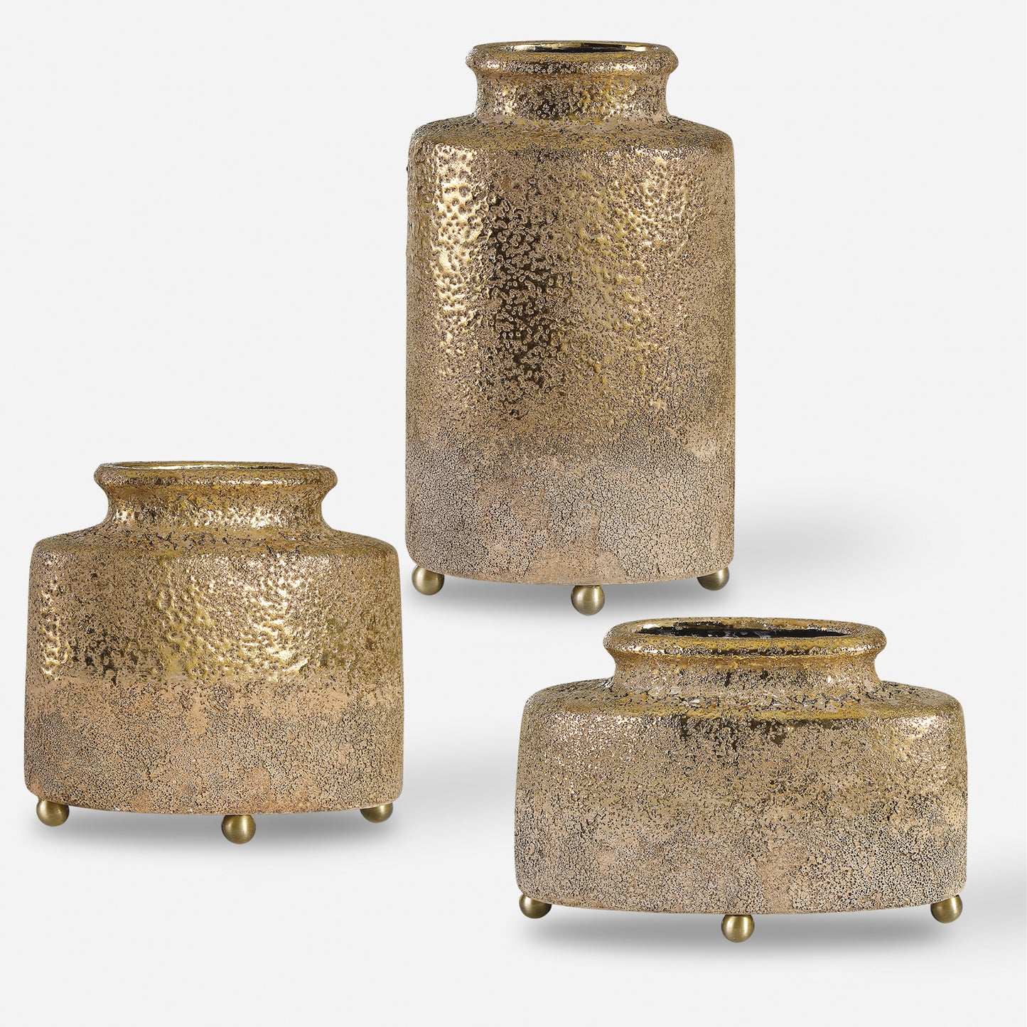 Uttermost Kallie Metallic Golden Vessels S/3 18924