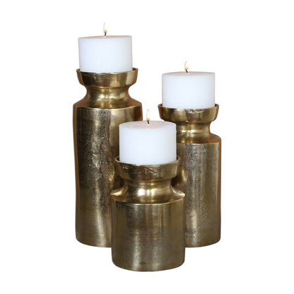 Uttermost Amina Antique Brass Candleholders Set/3 18958