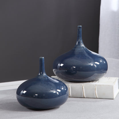 Uttermost Zayan Blue Vases, S/2 18988