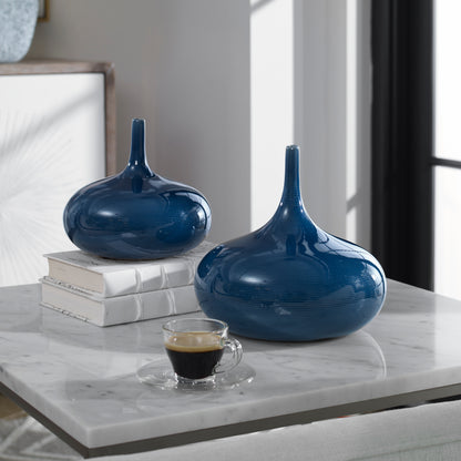 Uttermost Zayan Blue Vases, S/2 18988