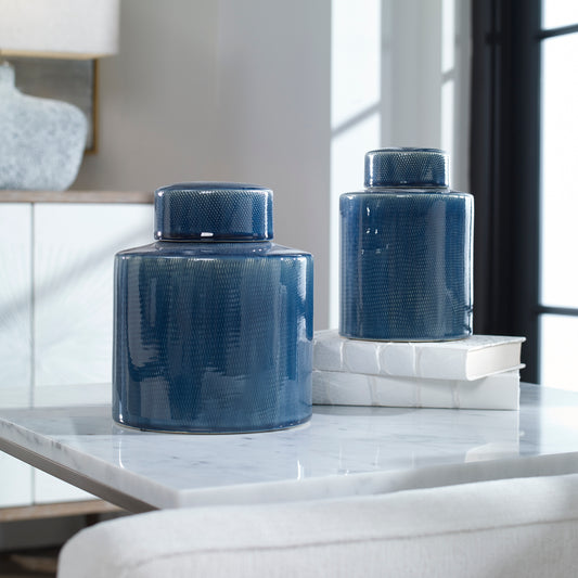 Uttermost Saniya Blue Containers, S/2 18989