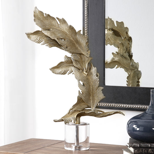 Uttermost Fall Leaves Champagne Sculpture 17513