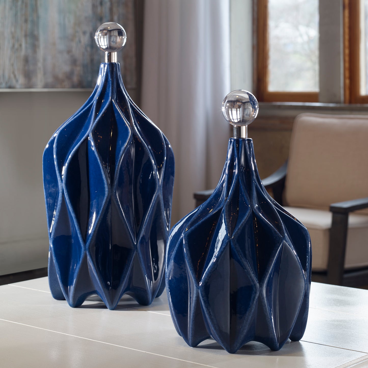 Uttermost Klara Geometric Bottles, S/2 17526