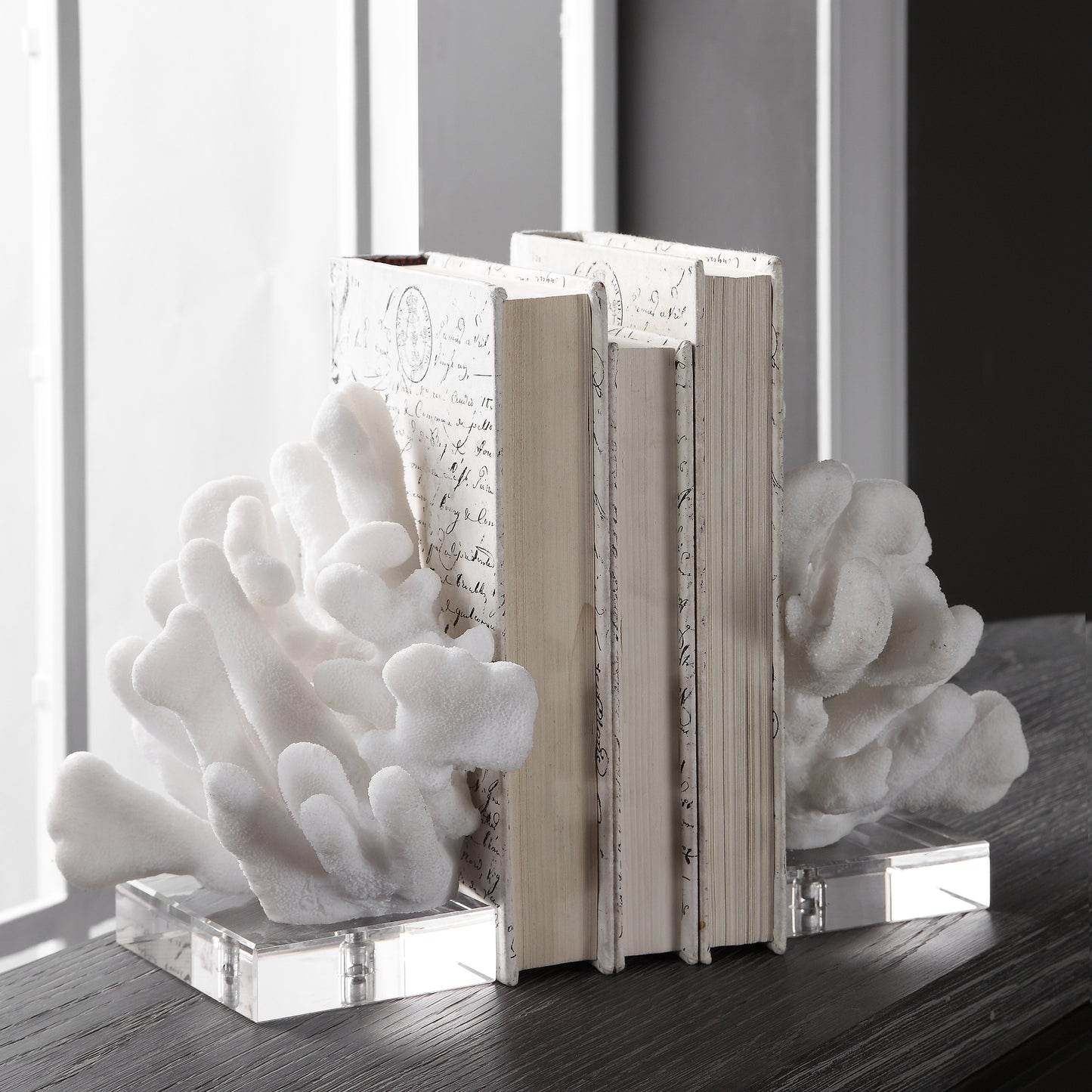 Uttermost Charbel White Bookends, Set/2 17549