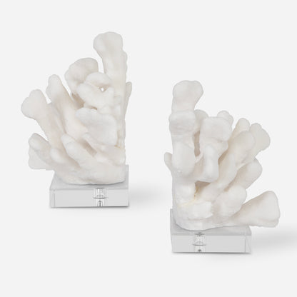 Uttermost Charbel White Bookends, Set/2 17549