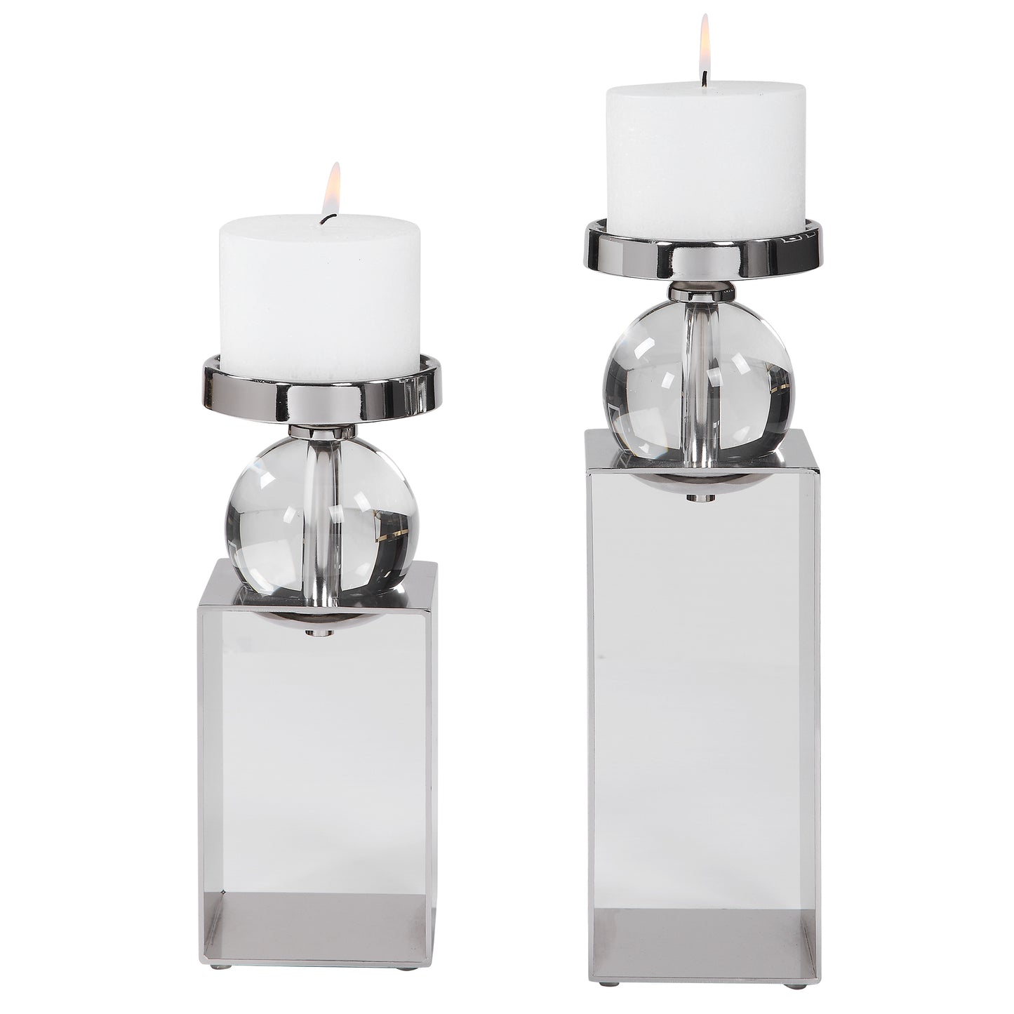 Uttermost Lucian Nickel Candleholders, Set/2 17561