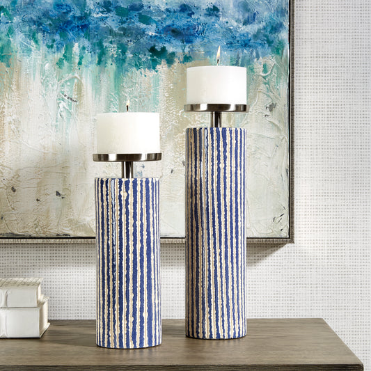 Uttermost Havana Blue Candleholders, S/2 17999