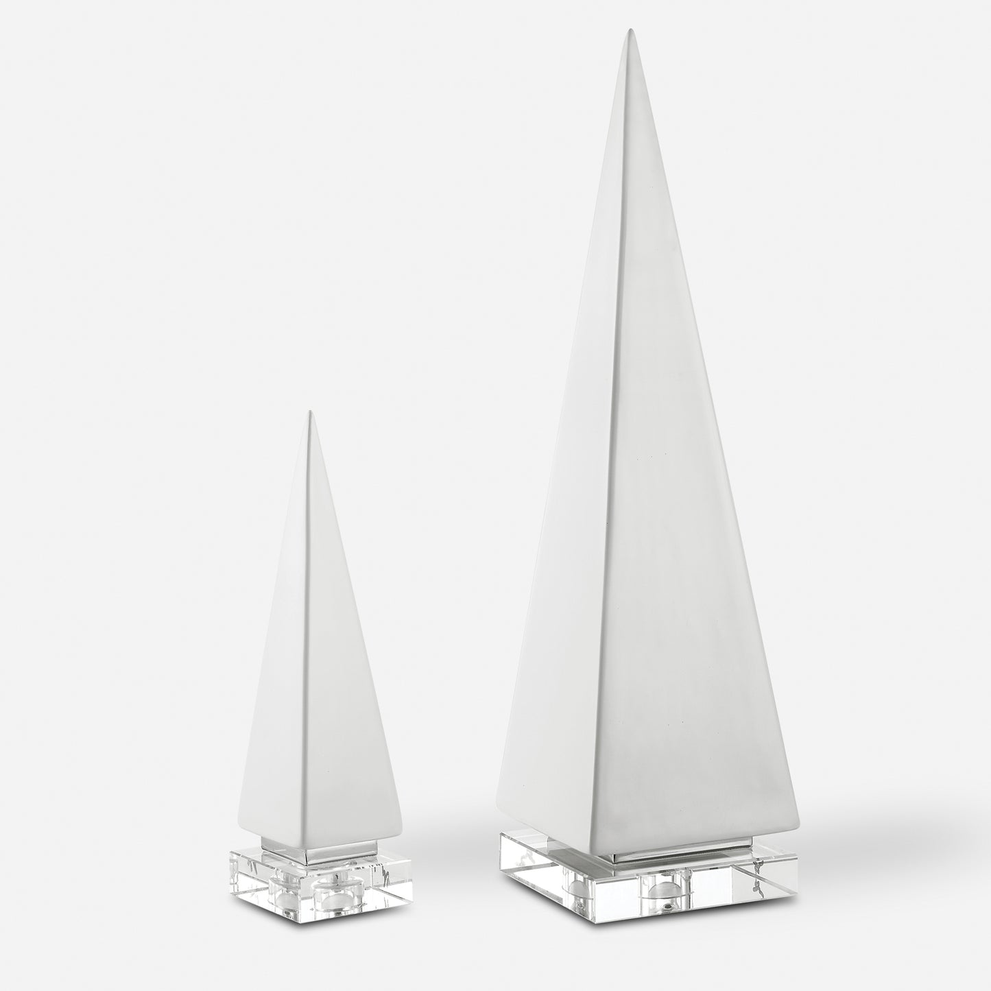 Uttermost Great Pyramids Sculpture In White, S/2 18006