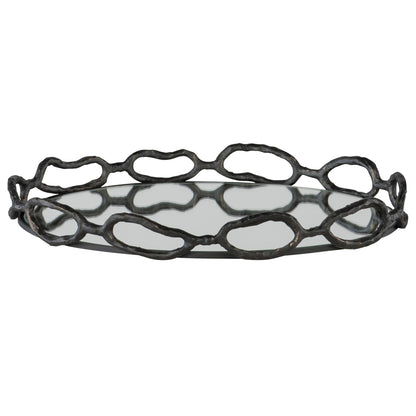 Uttermost Cable Black Chain Tray 18000