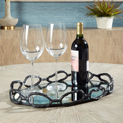 Uttermost Cable Black Chain Tray 18000