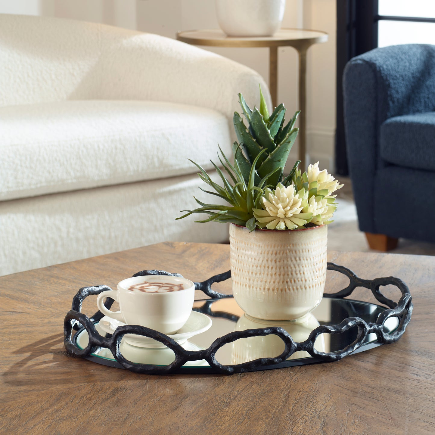 Uttermost Cable Black Chain Tray 18000