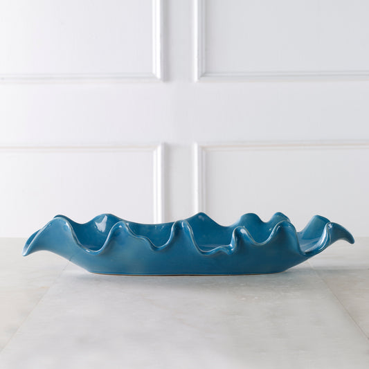 Uttermost Ruffled Feathers Blue Bowl 18052