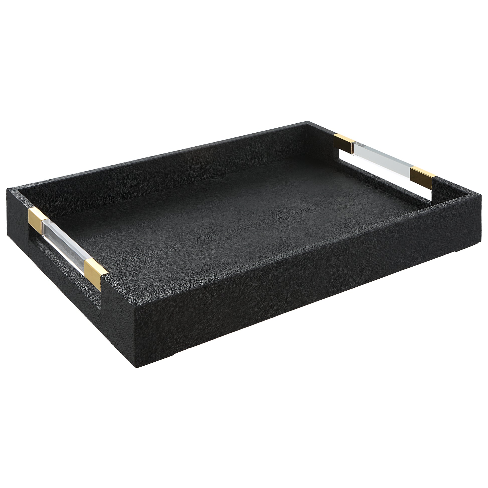 Uttermost Wessex Black Shagreen Tray 18059