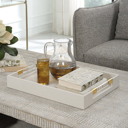 Uttermost Wessex White Shagreen Tray 18060