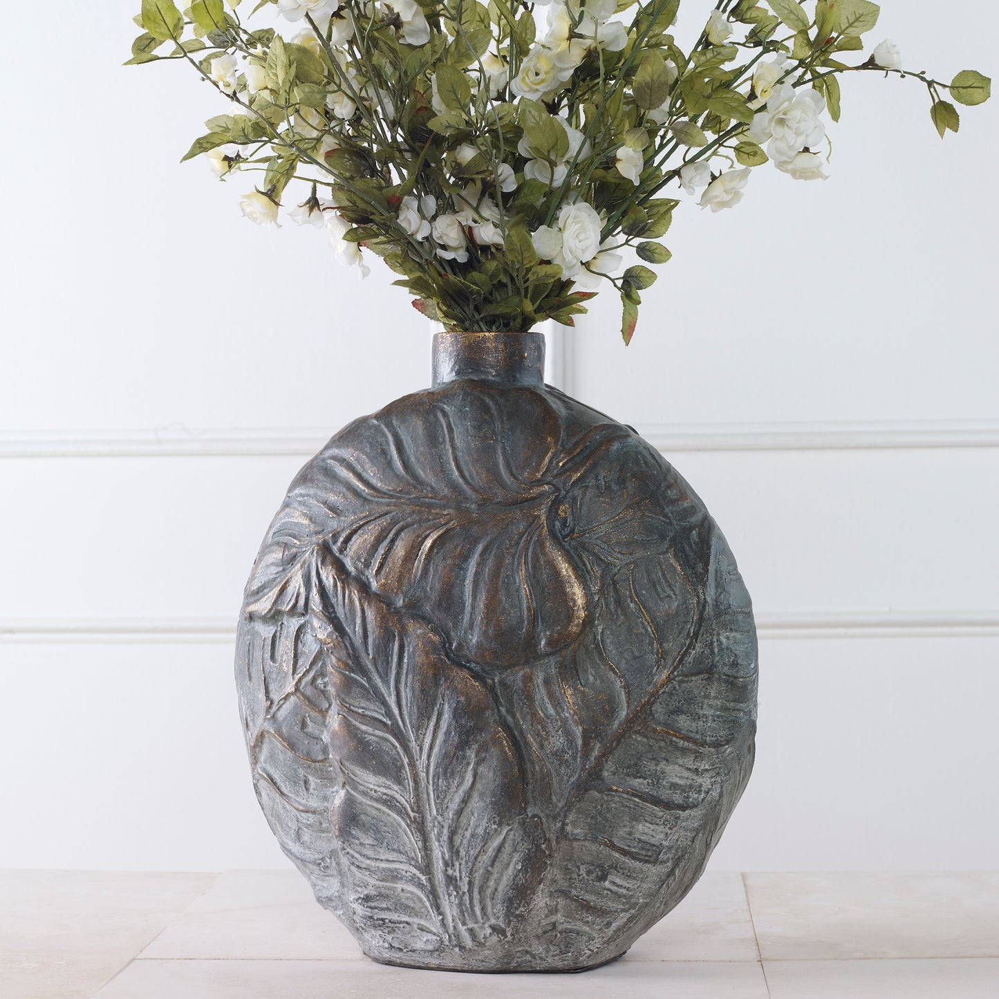 Uttermost Palm Aged Patina Paradise Vase 17113