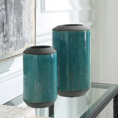 Uttermost Maui Aqua Blue Vases, S/2 18064