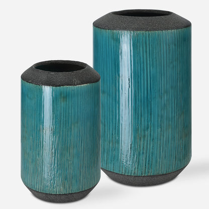 Uttermost Maui Aqua Blue Vases, S/2 18064