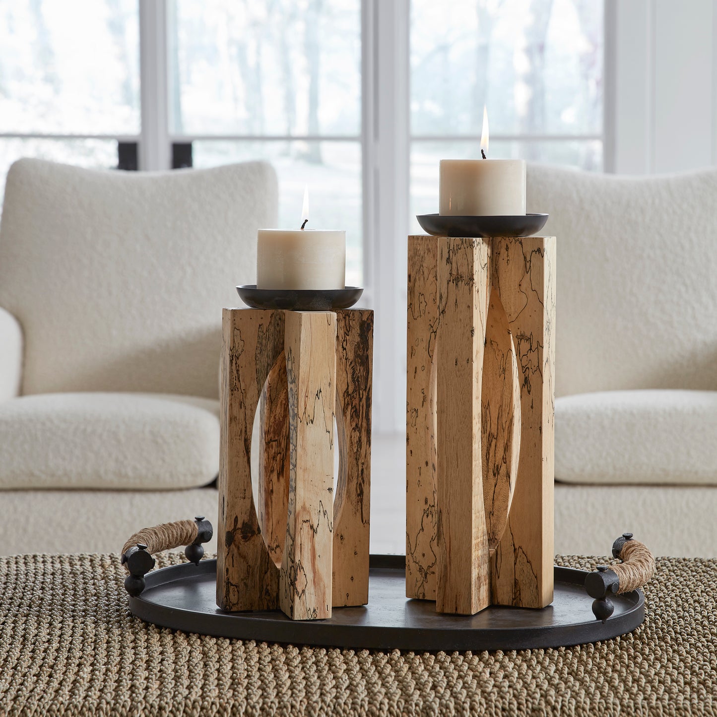 Uttermost Ilva Wood Candleholders Set/2 18074