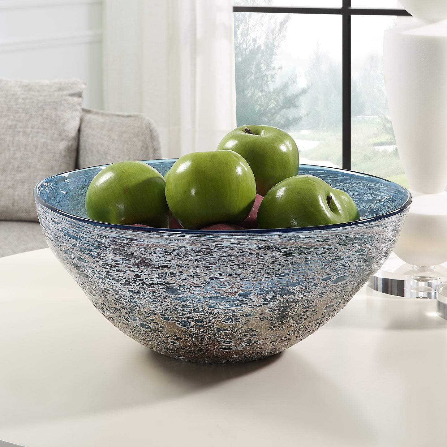 Uttermost Genovesa Aqua Glass Bowl 18099