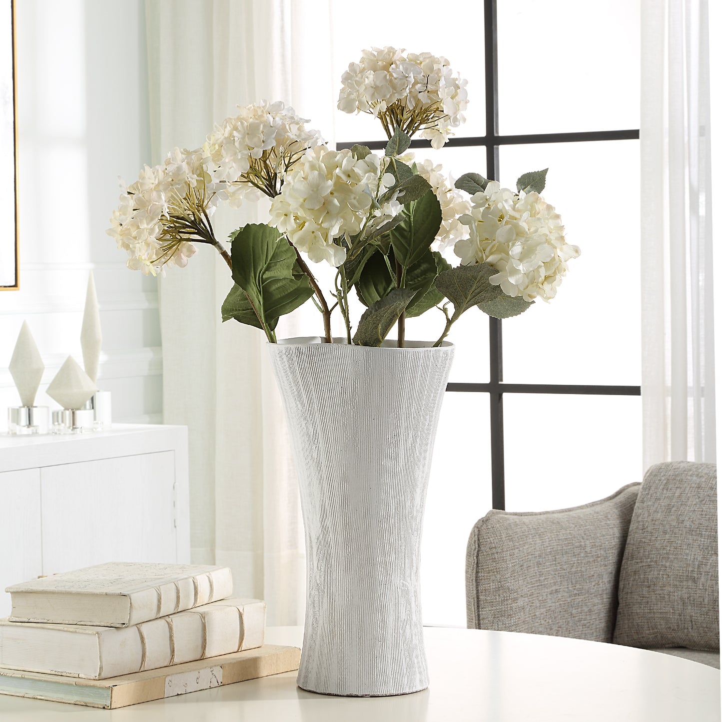 Uttermost Floreana Tall White Vase 18105