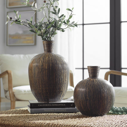 Uttermost Islander Black Vases S/2 17116