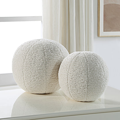 Uttermost Capra Ball Sheepskin Pillows, S/2 64048