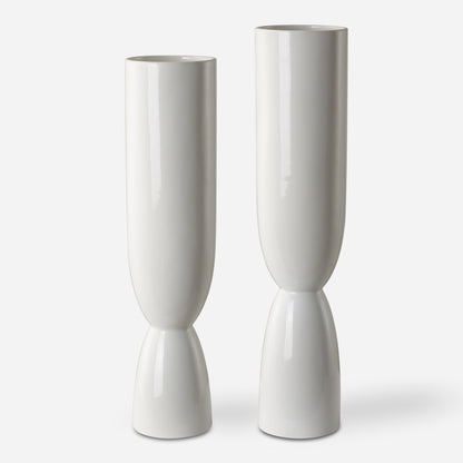 Uttermost Kimist White Vases, S/2 18138