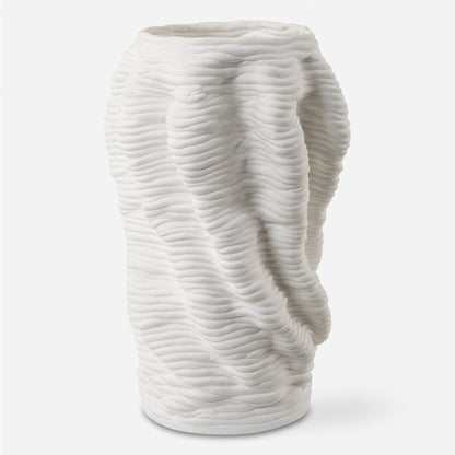 Uttermost Stratified Matte White Vase 18151