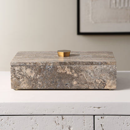 Uttermost Griseus Travertine Stone Box 18153