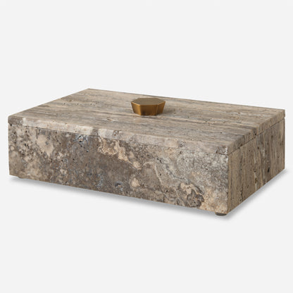 Uttermost Griseus Travertine Stone Box 18153