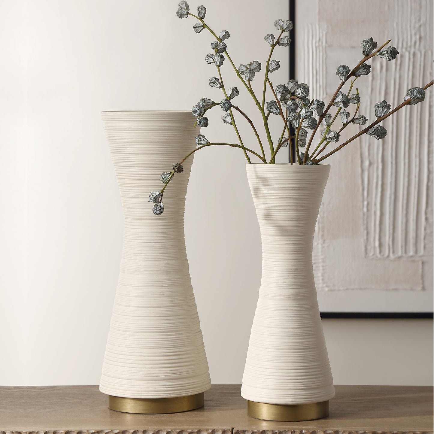 Uttermost Ridgeline White Vases, S/2 18142