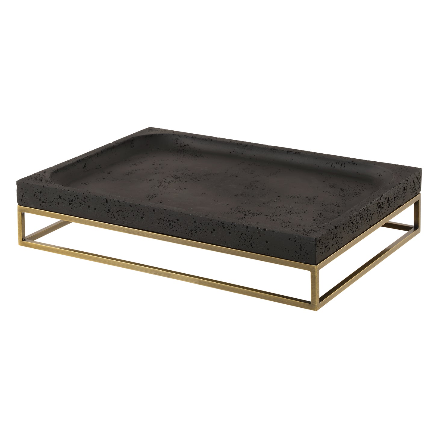 Uttermost Shadowstone Cast Black Tray 18161