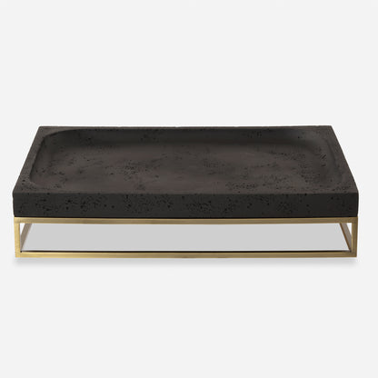 Uttermost Shadowstone Cast Black Tray 18161