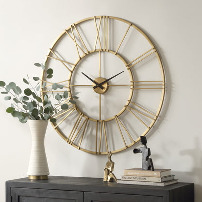 Uttermost Keyann Brass Wall Clock 06466