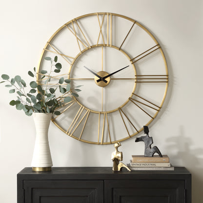 Uttermost Keyann Brass Wall Clock 06466